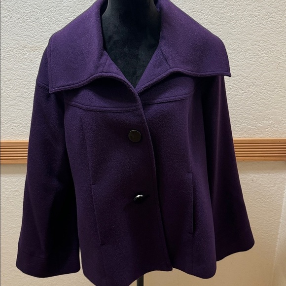 Alfani Jackets & Blazers - Alfani Purple Pea Coat Size L